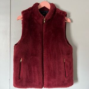 J. Crew Deep Red Fleece Vest
